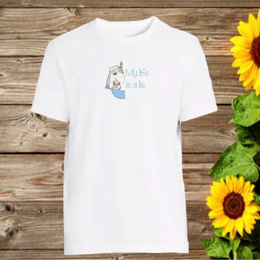 Unicorse my life is a lie graphic t-shirt